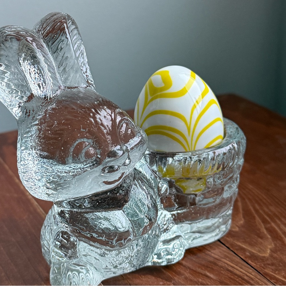 Yellow Blown Glass Vintage Easter Egg